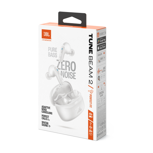 JBL Tune Beam 2 - White - True Wireless Noise Cancelling Earbuds - Detailshot 15 image number null